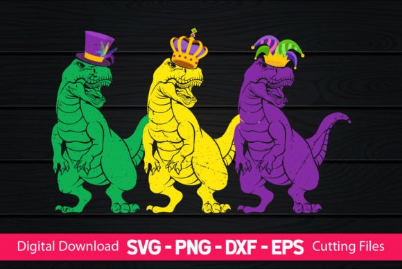 Dinosaur Funny Mardi Gras Graphics for Crafts