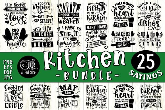 Funny Kitchen Sign Home Decor Bundle: Graphics and Crafts for Branding