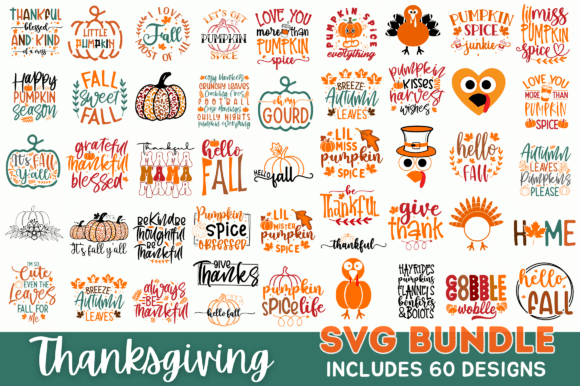 Huge Thanksgiving SVG Bundle: Graphics for Crafts