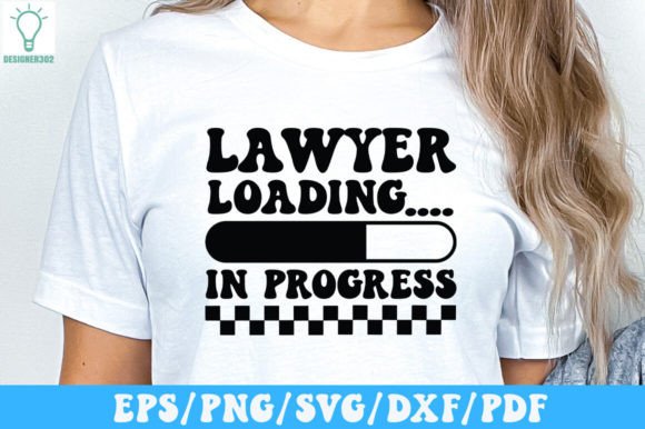 Lawyer Loading..... in Progress Retro SV Graphics and Crafts
