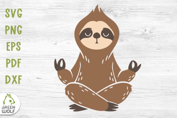 Yoga Sloth Svg File for Cricut